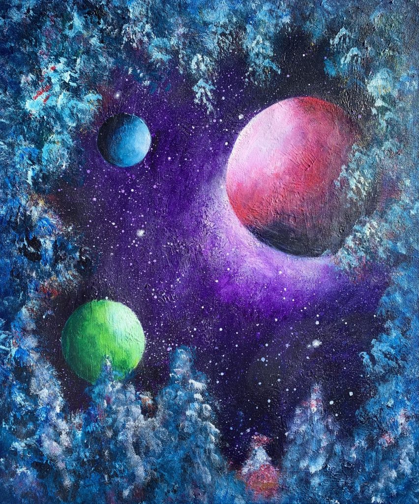 SPACE ODDITY - en målning i akryl